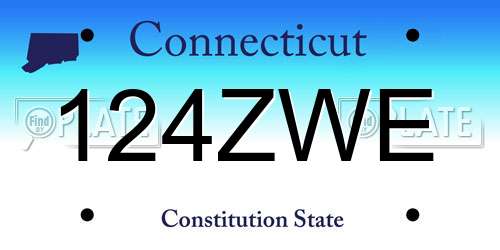 124ZWE Connecticut License Plate