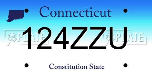 124ZZU Connecticut License Plate