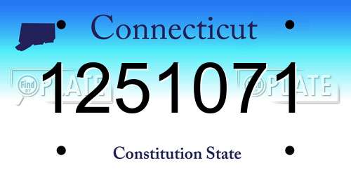 1251071 Connecticut License Plate