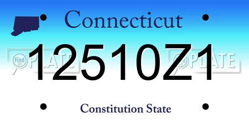 12510Z1 Connecticut License Plate