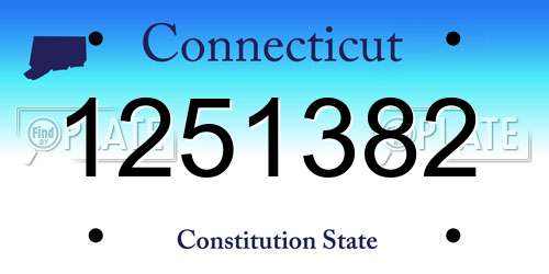 1251382 Connecticut License Plate