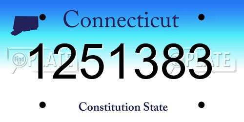 1251383 Connecticut License Plate