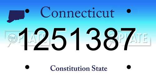 1251387 Connecticut License Plate