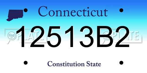 12513B2 Connecticut License Plate