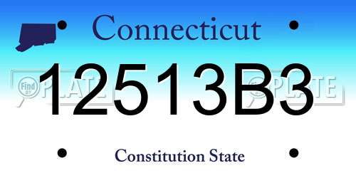 12513B3 Connecticut License Plate