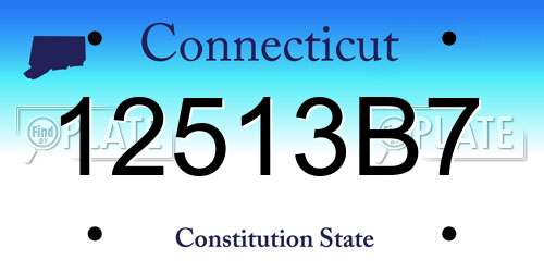 12513B7 Connecticut License Plate