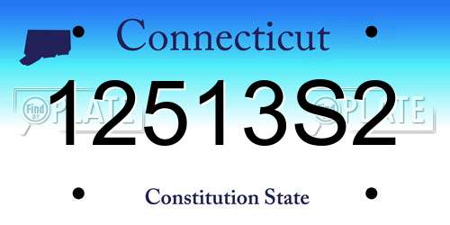 12513S2 Connecticut License Plate