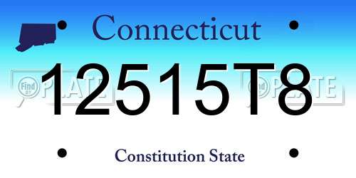 12515T8 Connecticut License Plate