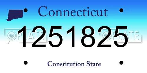 1251825 Connecticut License Plate