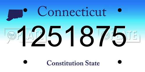 1251875 Connecticut License Plate