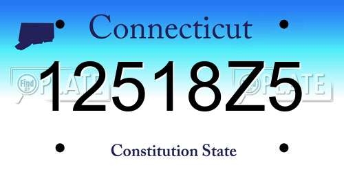12518Z5 Connecticut License Plate