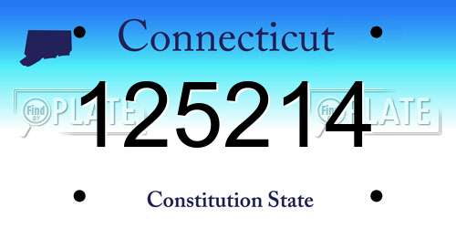 125214 Connecticut License Plate