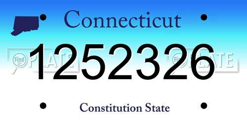 1252326 Connecticut License Plate