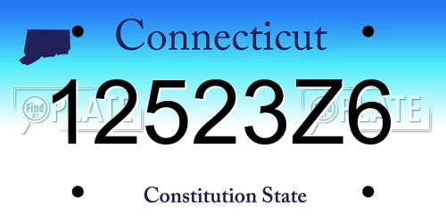 12523Z6 Connecticut License Plate