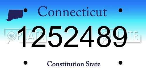 1252489 Connecticut License Plate