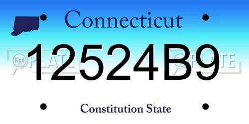 12524B9 Connecticut License Plate