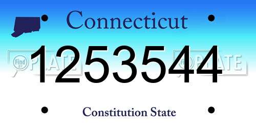 1253544 Connecticut License Plate