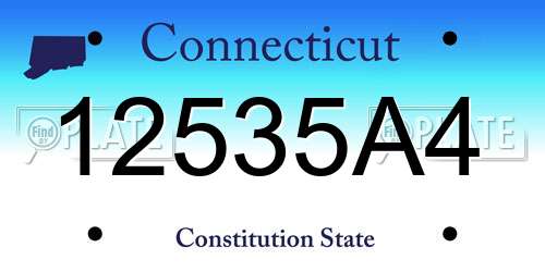 12535A4 Connecticut License Plate