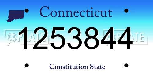 1253844 Connecticut License Plate