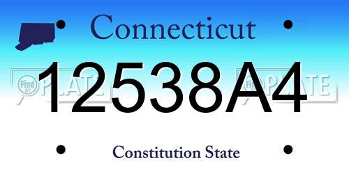 12538A4 Connecticut License Plate