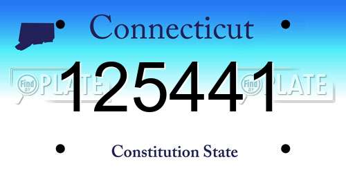 125441 Connecticut License Plate