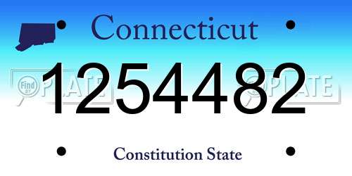 1254482 Connecticut License Plate