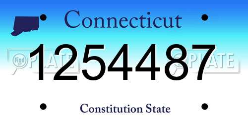 1254487 Connecticut License Plate