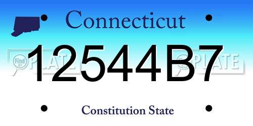 12544B7 Connecticut License Plate