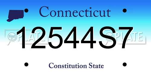 12544S7 Connecticut License Plate