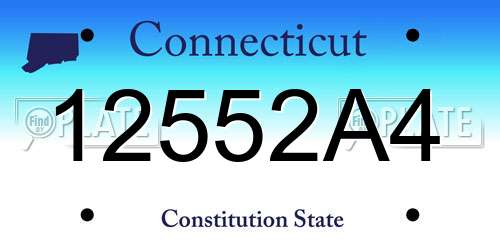 12552A4 Connecticut License Plate