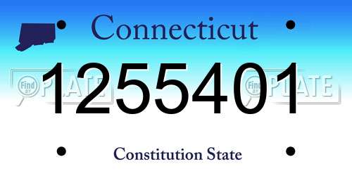 1255401 Connecticut License Plate