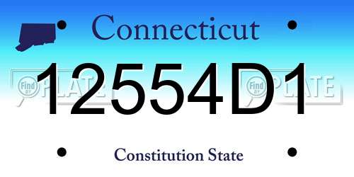 12554D1 Connecticut License Plate