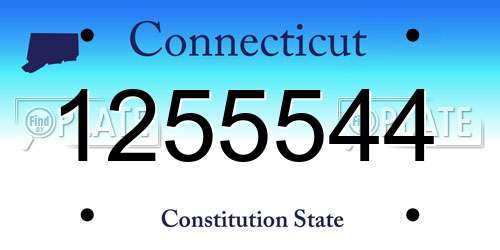 1255544 Connecticut License Plate