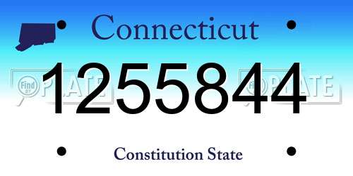 1255844 Connecticut License Plate