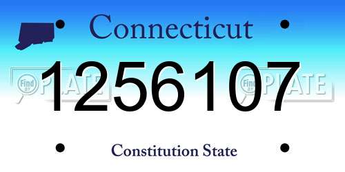 1256107 Connecticut License Plate