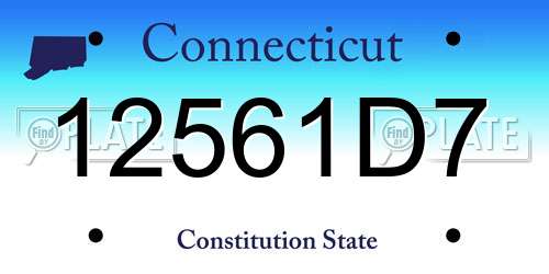 12561D7 Connecticut License Plate