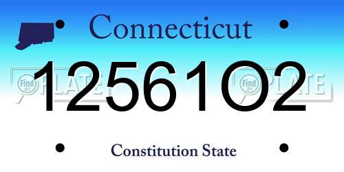 12561O2 Connecticut License Plate