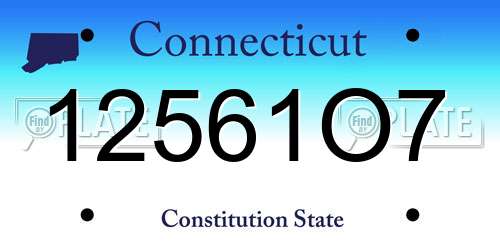 12561O7 Connecticut License Plate