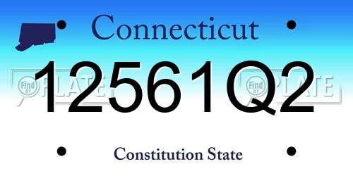 12561Q2 Connecticut License Plate