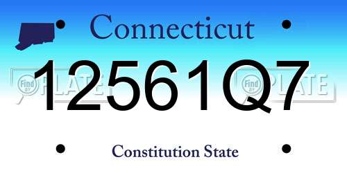 12561Q7 Connecticut License Plate