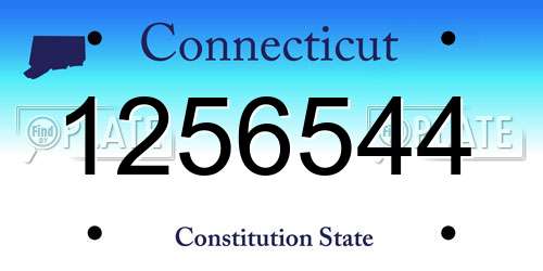 1256544 Connecticut License Plate