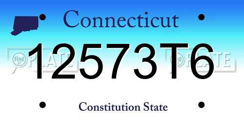 12573T6 Connecticut License Plate