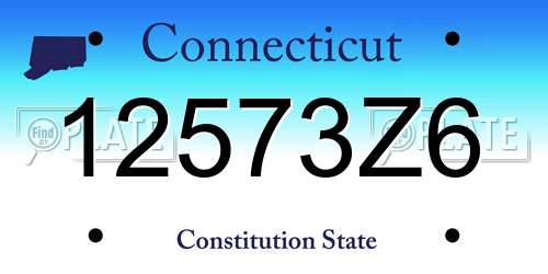12573Z6 Connecticut License Plate