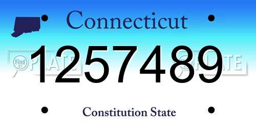 1257489 Connecticut License Plate