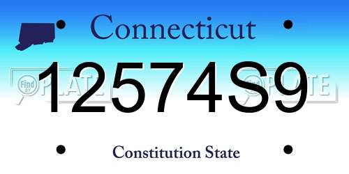 12574S9 Connecticut License Plate