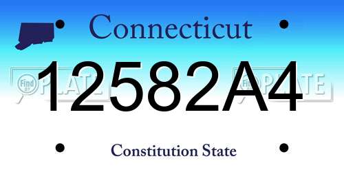 12582A4 Connecticut License Plate