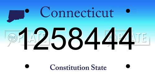 1258444 Connecticut License Plate
