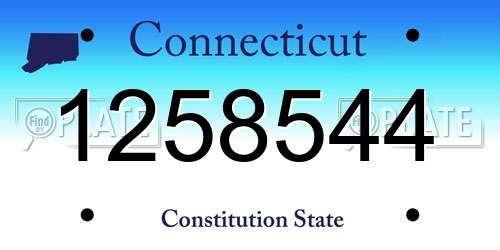 1258544 Connecticut License Plate