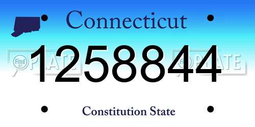 1258844 Connecticut License Plate