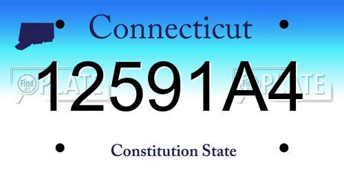 12591A4 Connecticut License Plate